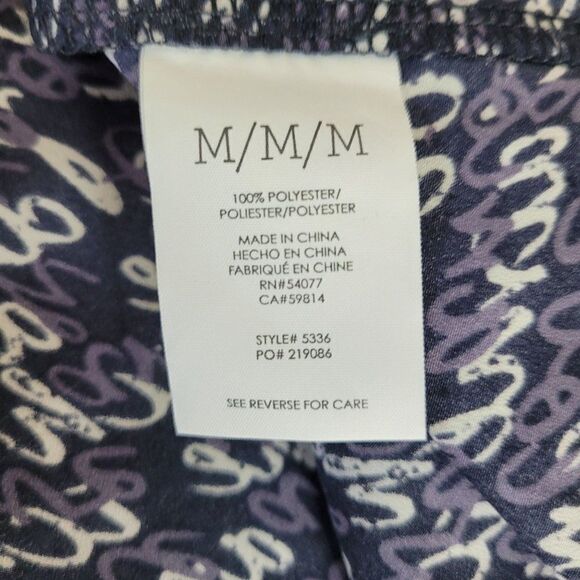 Cabi Long Sleeve Blouse M Blue Te Amo Spell Out Puff Statement Sleeve Pull Over - Picture 13 of 14